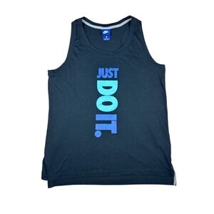Nike Men's Black Just Do It Sleeveless Tank Top Large Back Logo